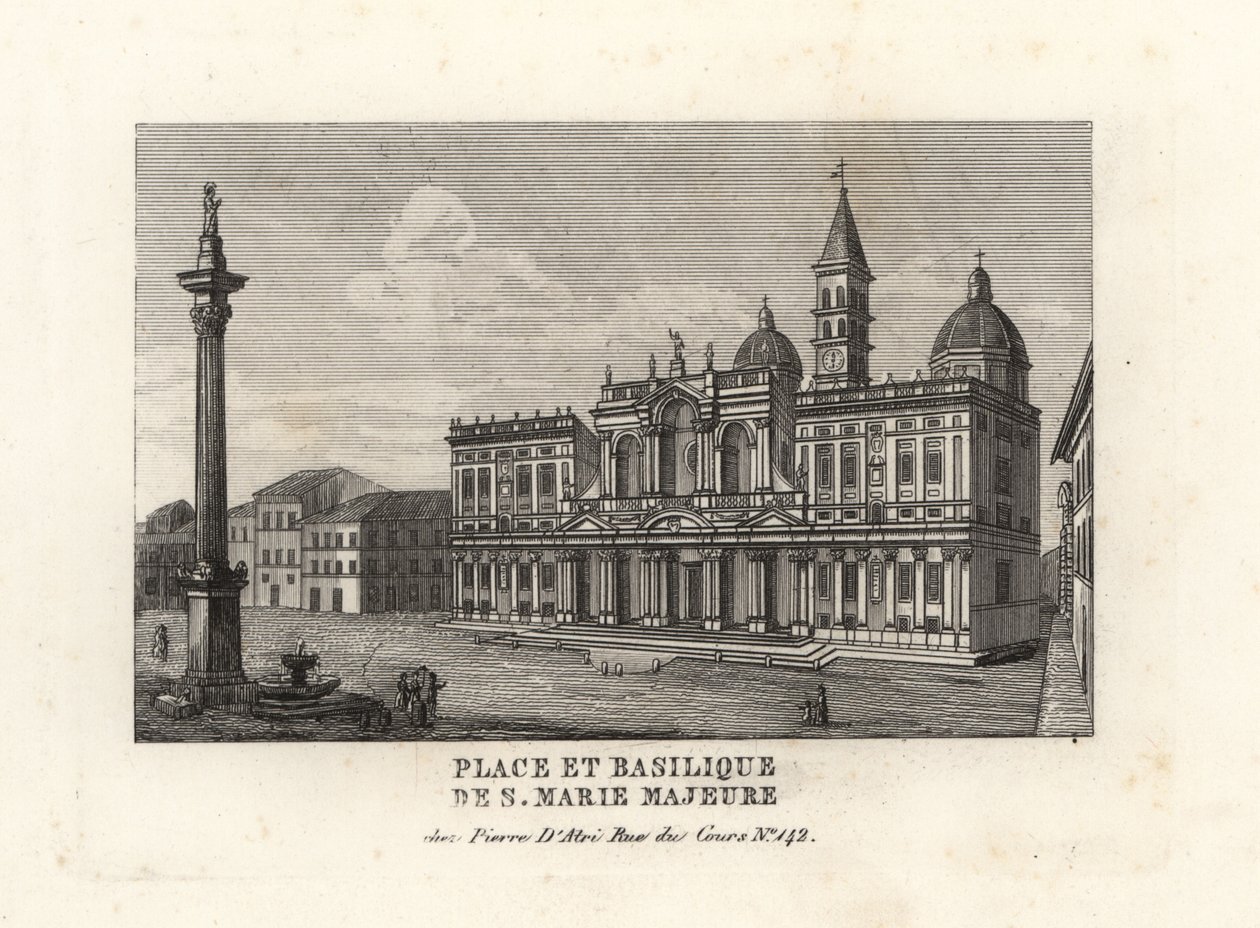 Vue de la Piazza e Basilica di Santa Maria Maggiore, Rome - Unbekannt