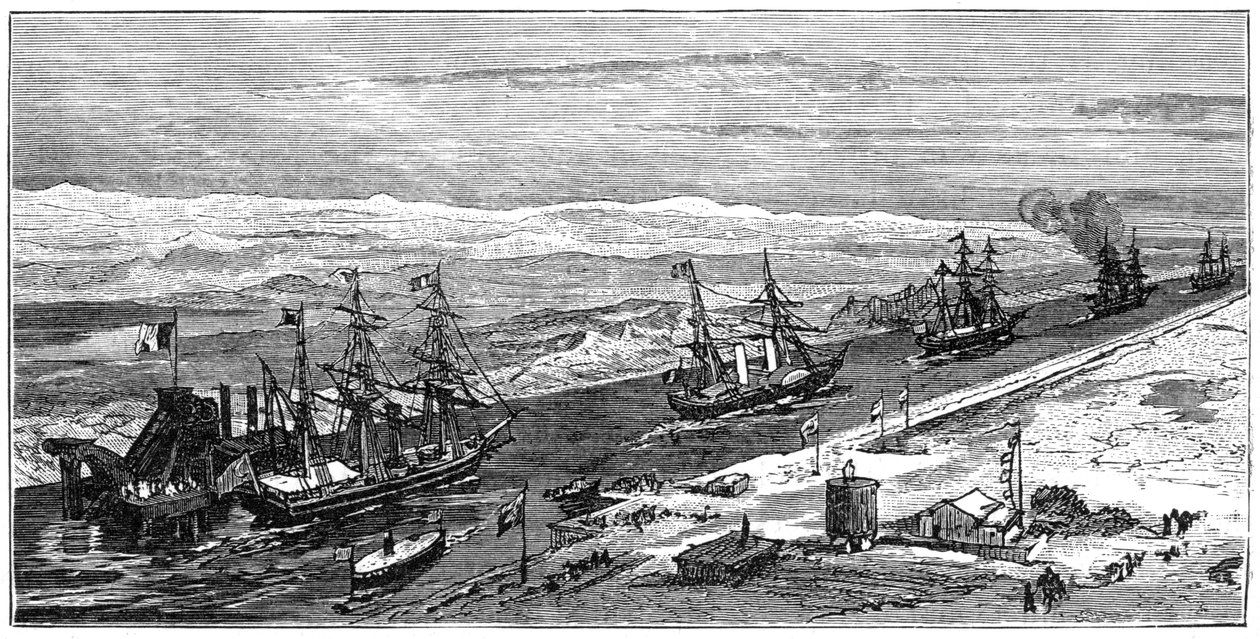 Vue du canal de Suez, Égypte, 1900 - Unbekannt