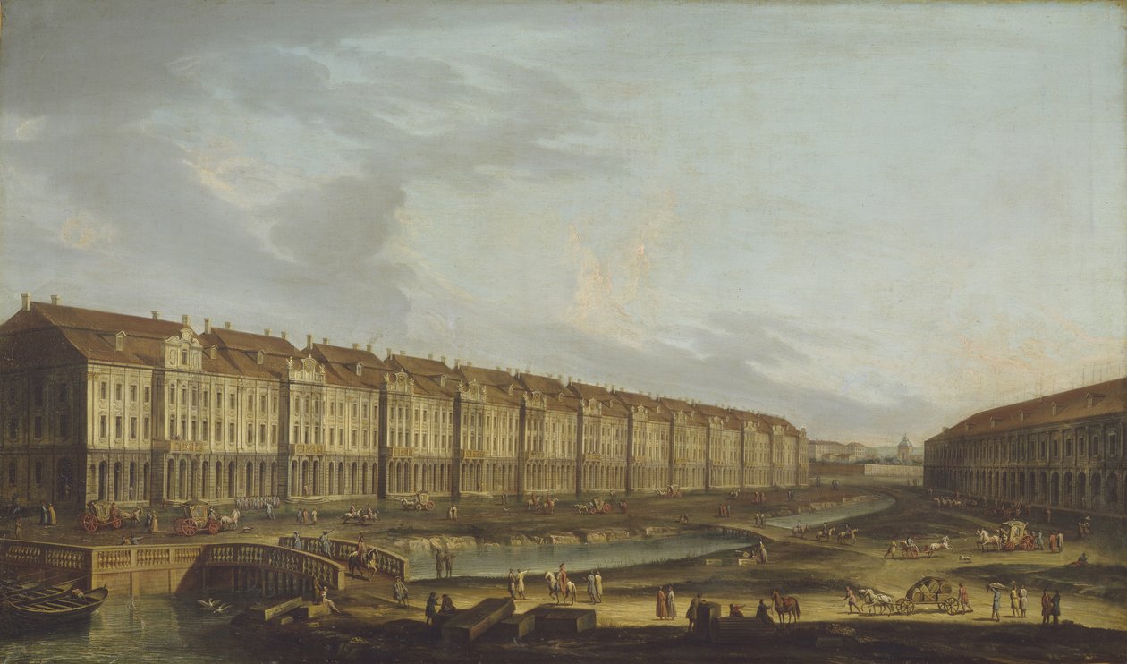 Vue du Bâtiment des Douze Collèges à Saint-Pétersbourg, Milieu du XVIIIe siècle - Unbekannt