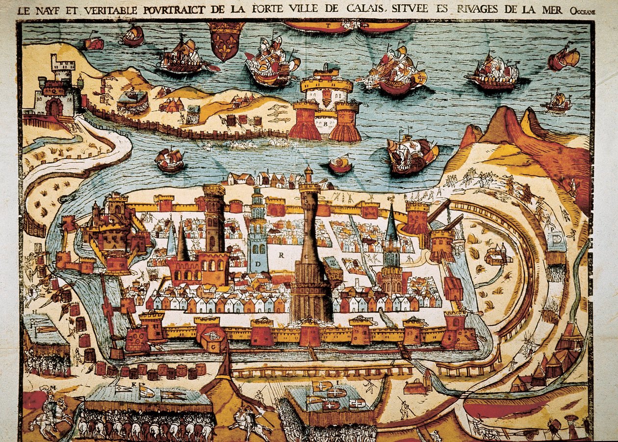 Vue de la ville de Calais en 1538 - Unbekannt