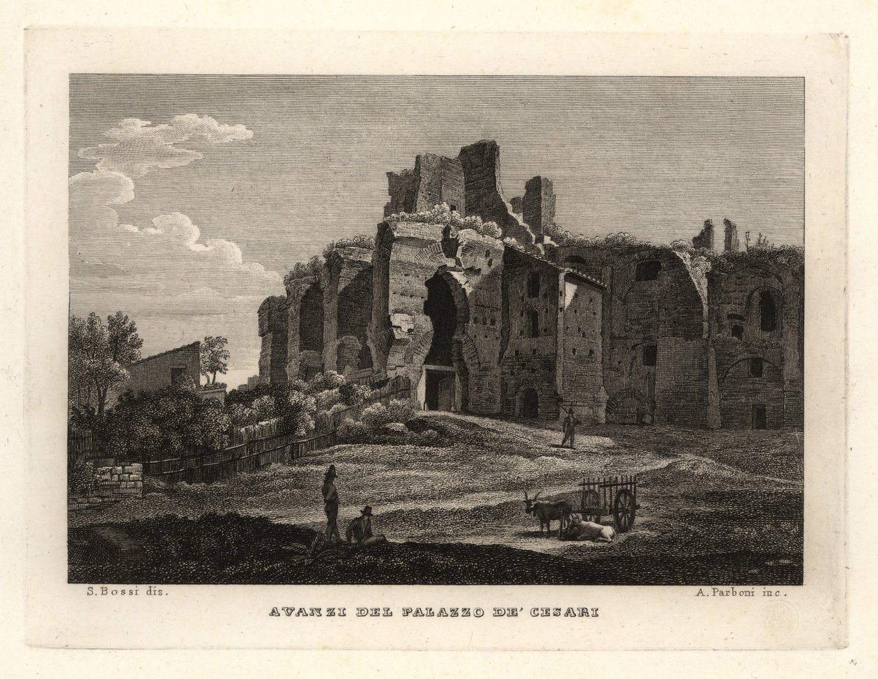 Vue des ruines du Palais des Césars, Palazzo de