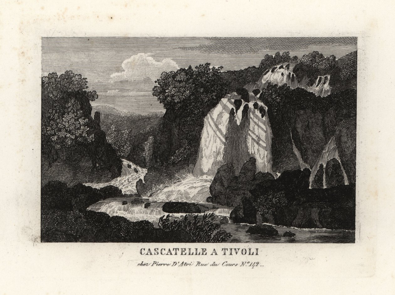 Vue des cascades à Tivoli, Italie - Unbekannt