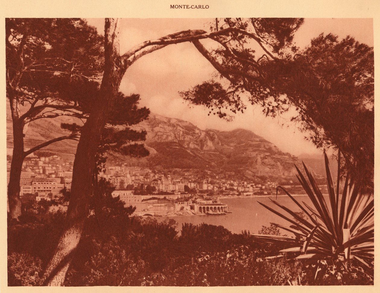 Vue de Monte-Carlo depuis Monaco, 1930 - Unbekannt