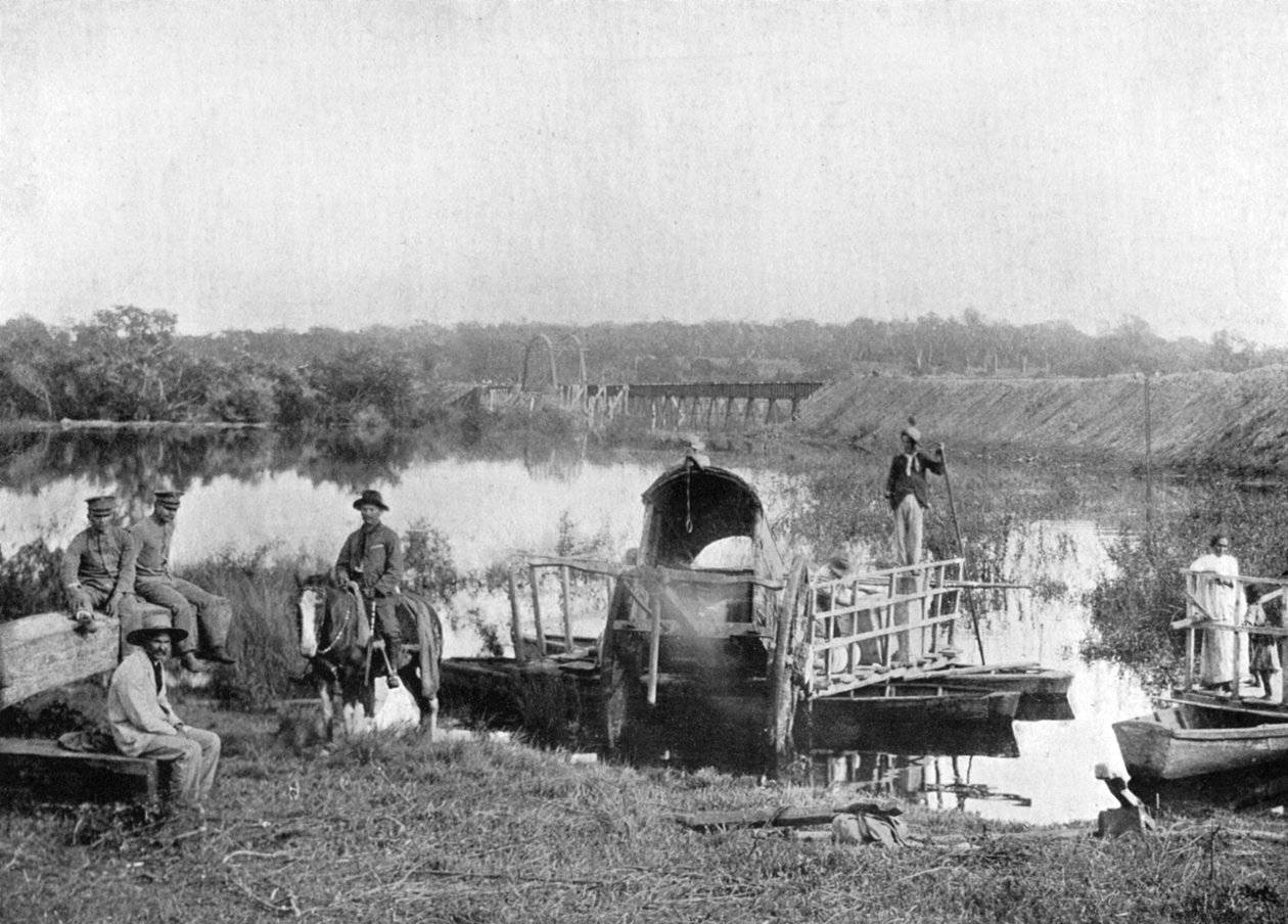 Attente au ferry, Paraguay, 1911 - Unbekannt