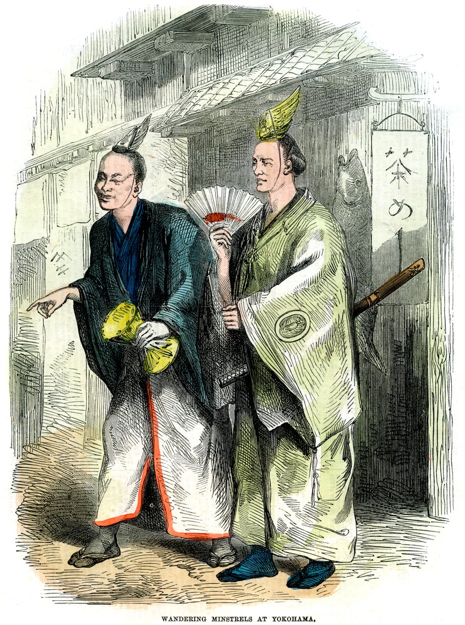 Ménestrels errants à Yokohama, Japon, 1864 - Unbekannt