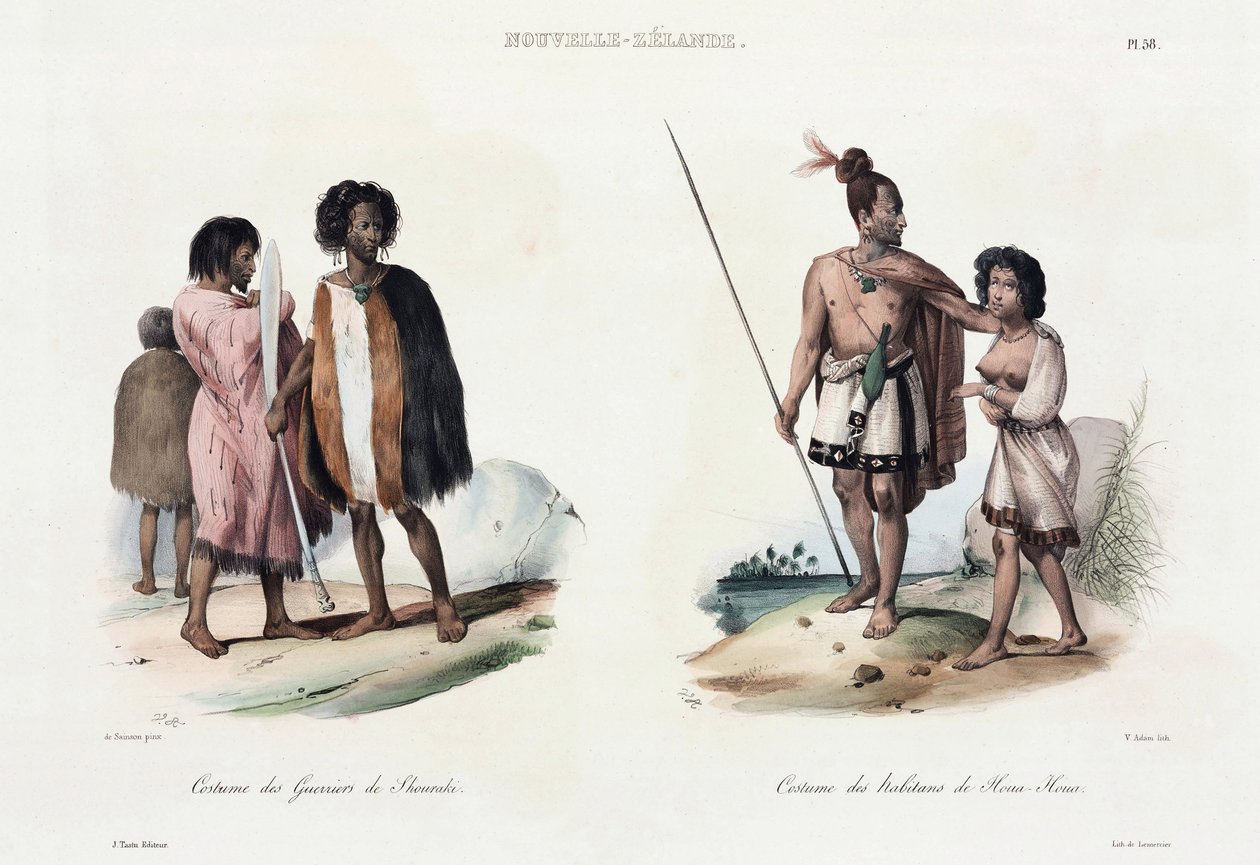Guerriers de Shouraki et habitants de Houa Houa, Nouvelle-Zélande - Unbekannt