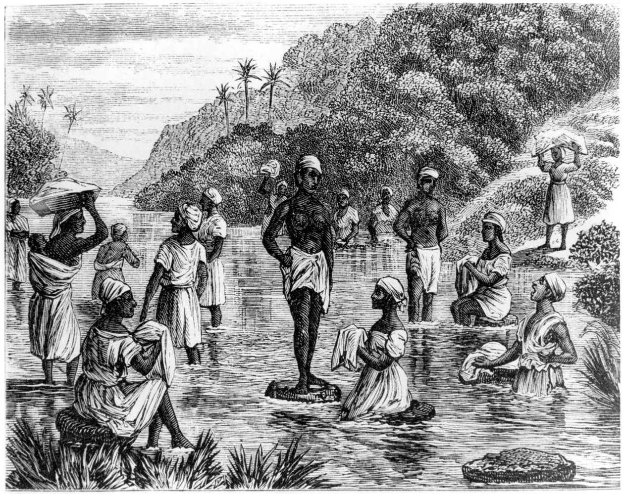 Lavage de vêtements, Saint-Domingue, 1873 - Unbekannt