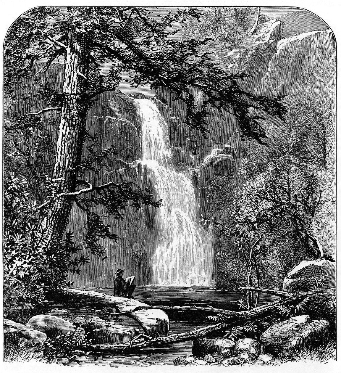 Cascade dans la vallée de Yosemite, Californie, USA, vers 1875 - Unbekannt