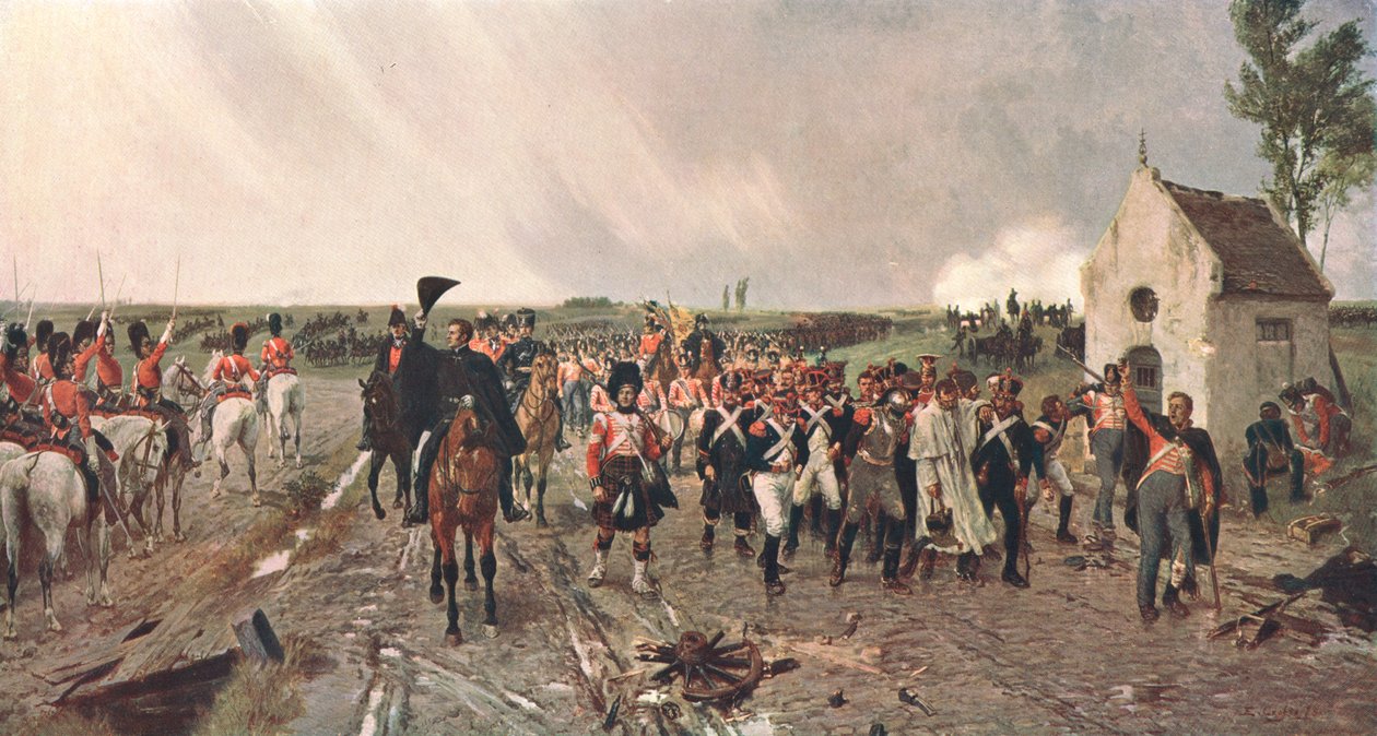 La marche de Wellington de Quatre Bras à Waterloo, 1815, vers 1878, vers 1902 - Unbekannt