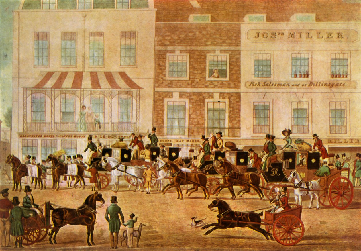 West Country Mails au Gloucester Coffee House, Piccadilly, vers 1830, 1943 - Unbekannt