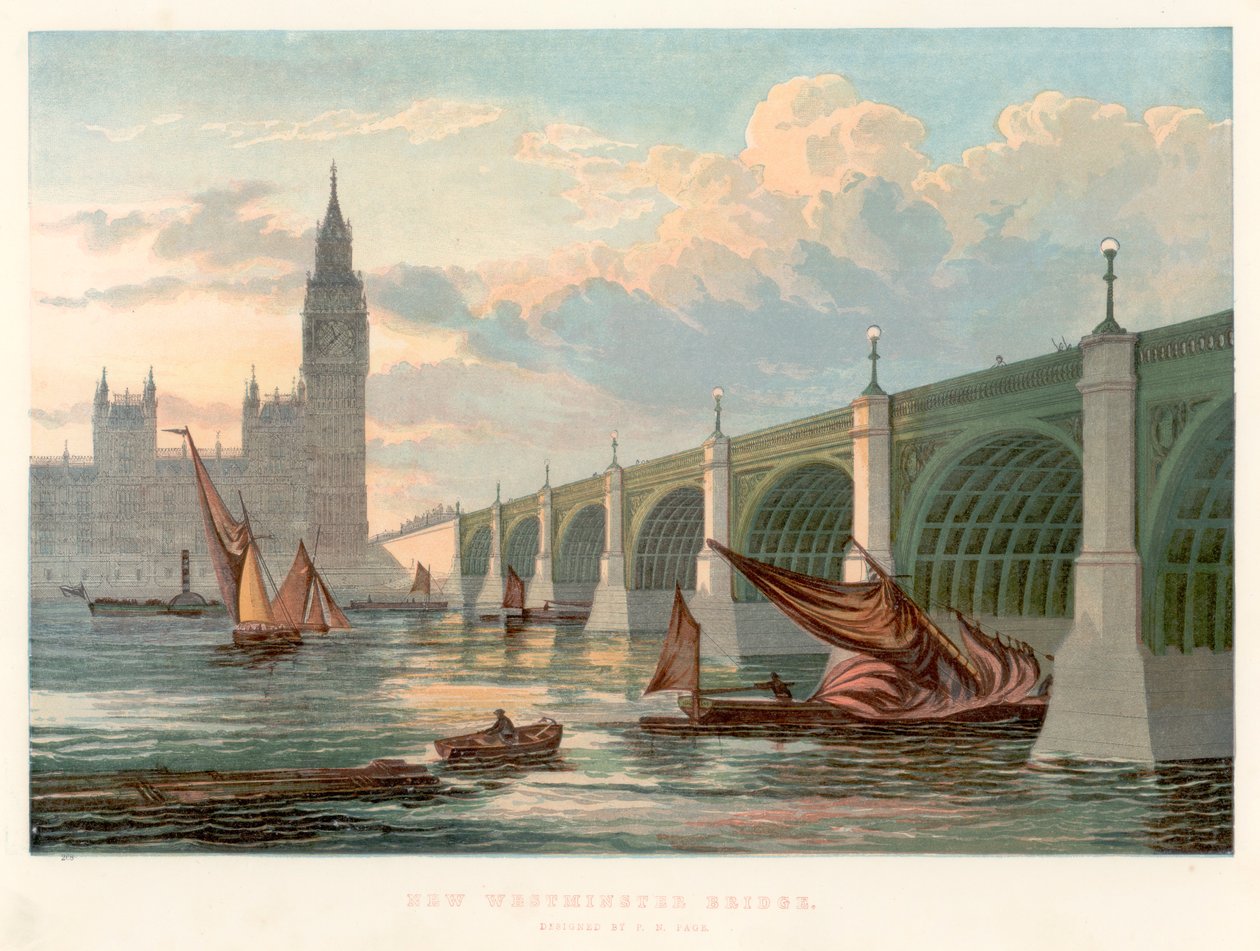 Pont de Westminster, Londres, vue depuis la rive sud de la Tamise - Unbekannt