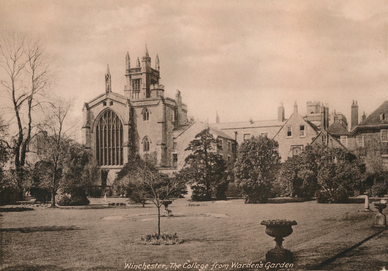 Winchester College depuis le jardin du Warden, Hampshire, début 20e siècle - Unbekannt
