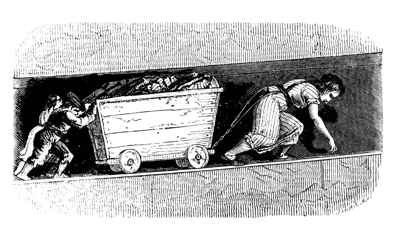 Femme et enfants transporteurs de charbon, Mid et East Lothian, Écosse, vers 1848 - Unbekannt