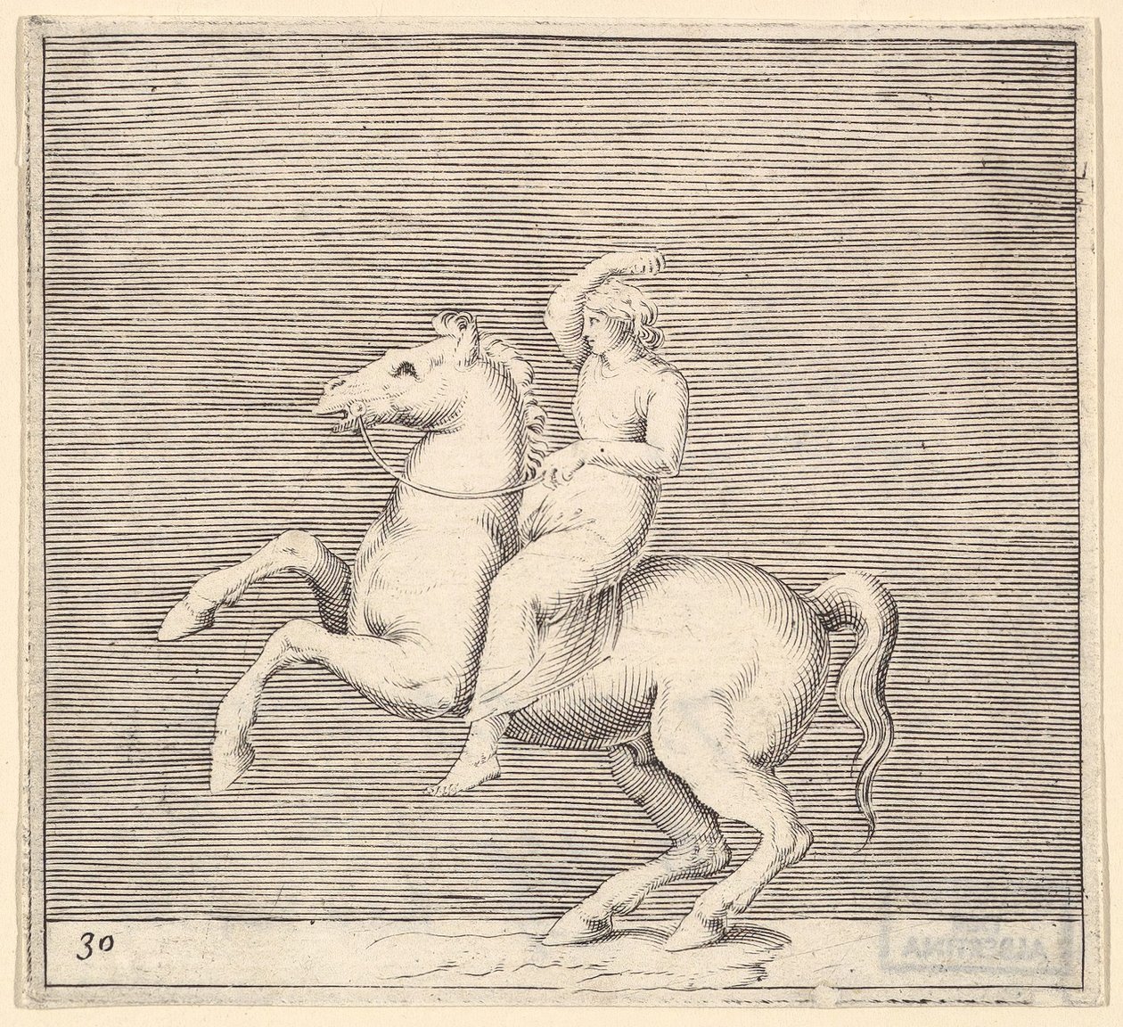 Femme sur un cheval cabré - Unbekannt