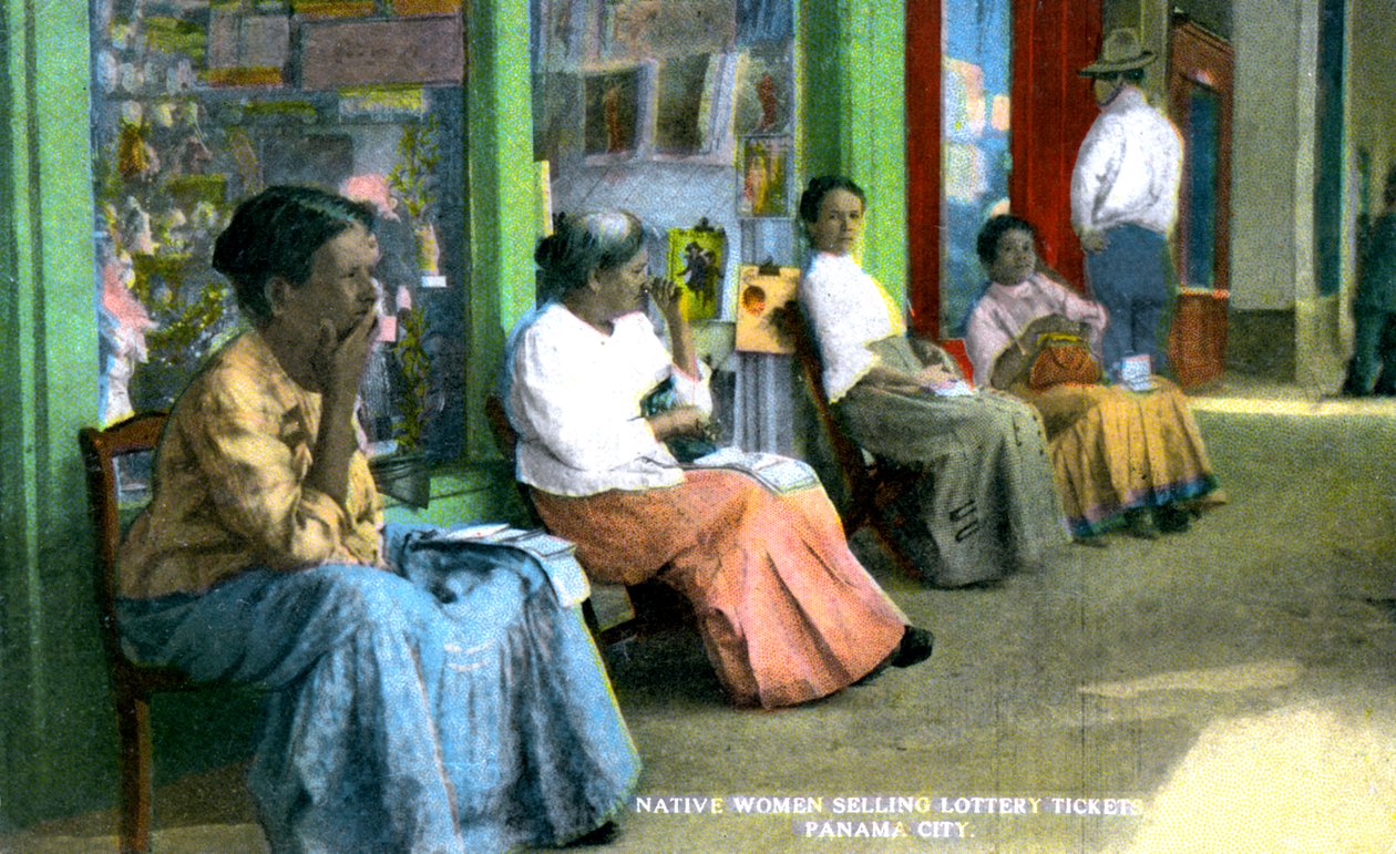 Femmes vendant des billets de loterie, Panama City, Panama, vers 1920 - Unbekannt