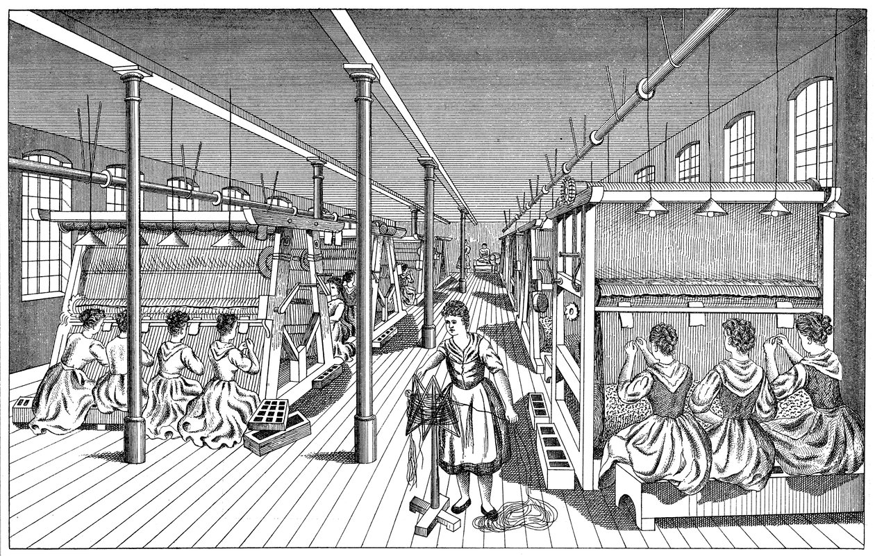 Femmes ouvrières dans une usine de tapis, vers 1895 - Unbekannt