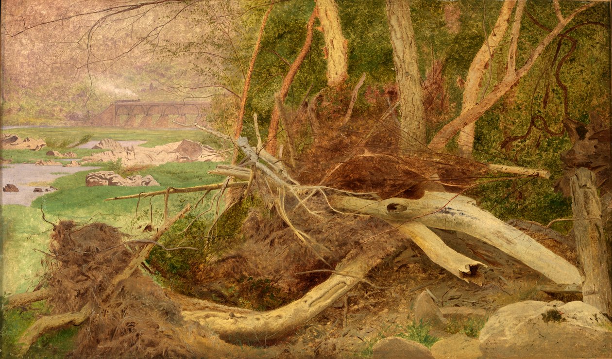 Paysage boisé avec pont, vers 1860-1870 - Unbekannt