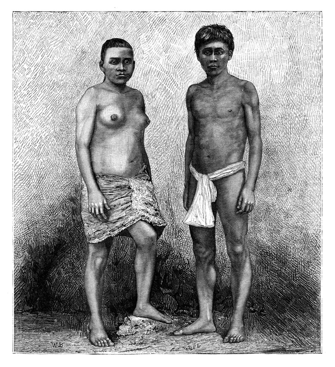 Jeunes Indiens Talamancas, Amérique centrale, vers 1890 - Unbekannt