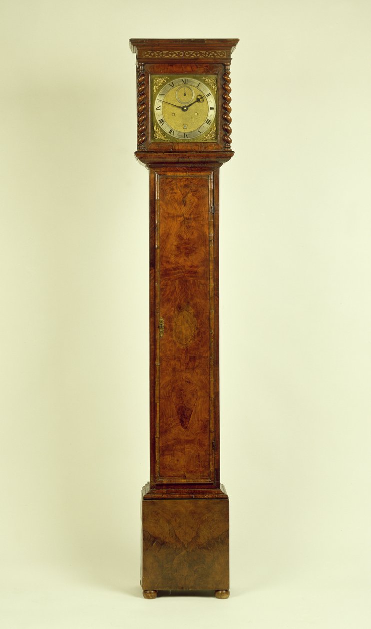 Horloge à long boîtier en noyer de Charles II, par Charles Gretton (fl.1672-1733) - Unbekannt Unbekannt