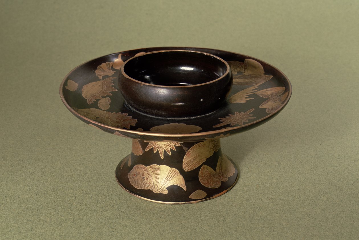 Support de tasse avec décoration Nashiji, japonais, 19e siècle - Unbekannt Unbekannt