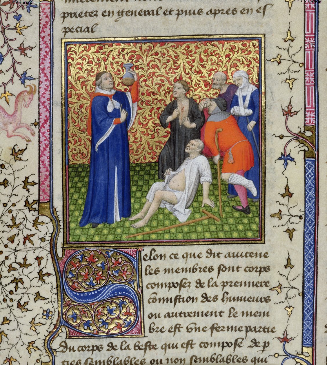 Ms.251 f.54v Un médecin avec ses patients, de Des Proprietez des Choses, c.1415 - Unbekannt Unbekannt