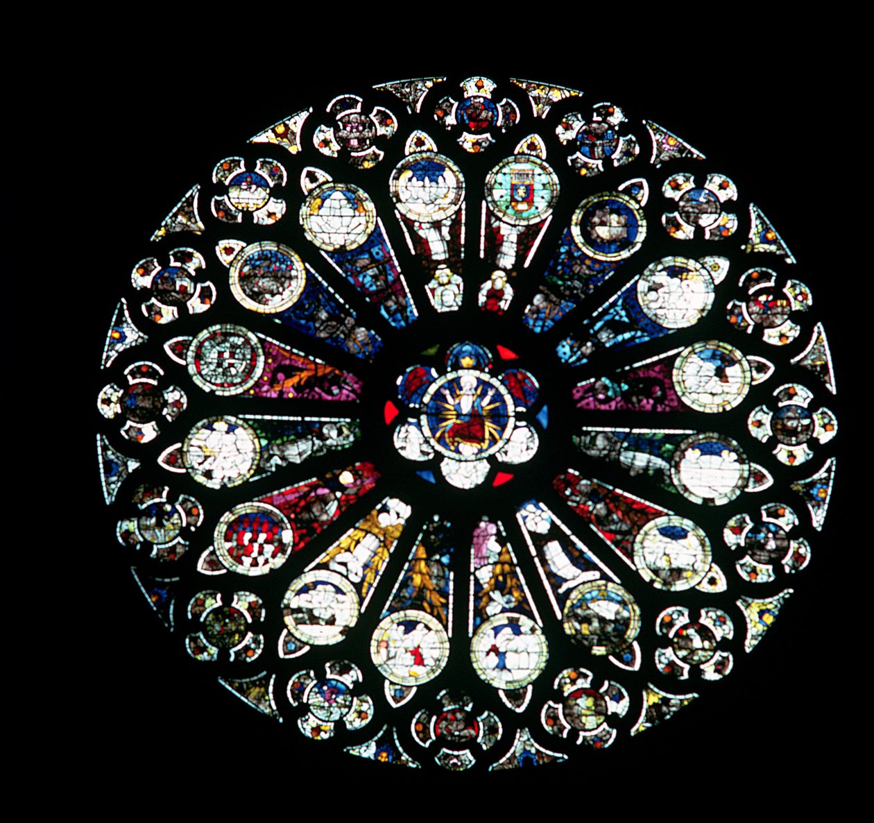 Rosace nord, pierre du XIIIe siècle, verre du milieu du XVe siècle - Unbekannt Unbekannt