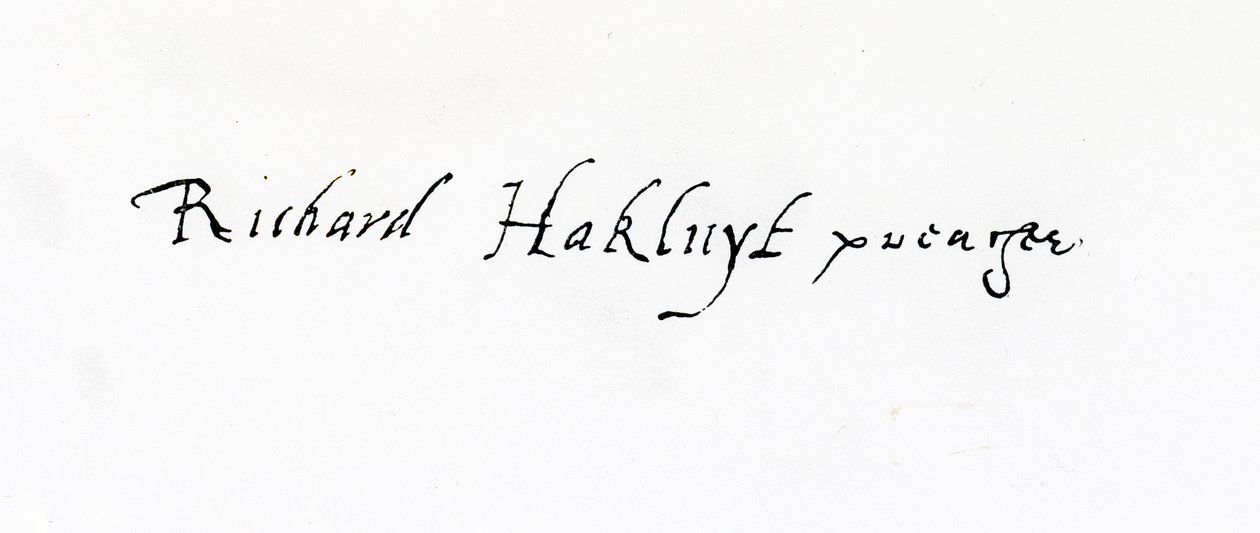 Signature de Richard Hakluyt (vers 1552-1616) - Unbekannt Unbekannt
