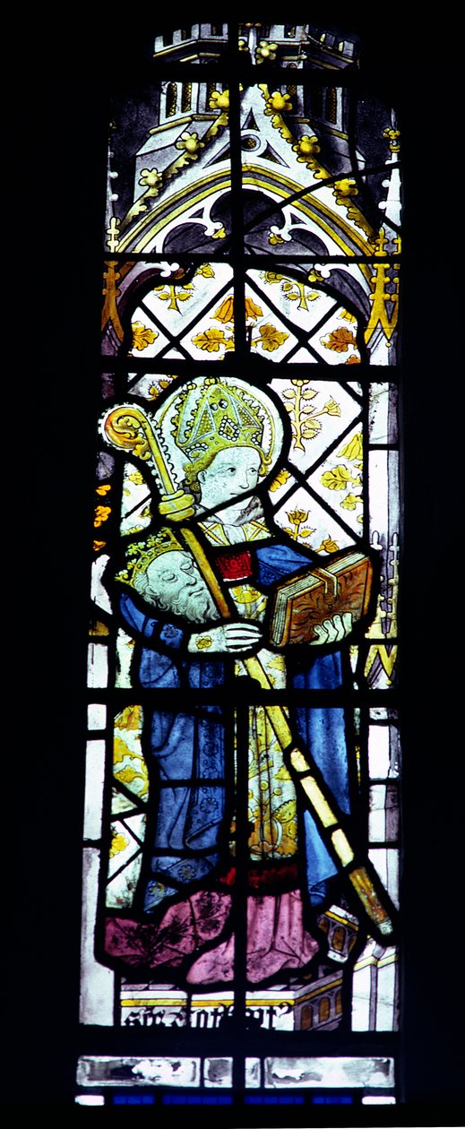Saint Cuthbert portant la tête du roi Oswald, britannique, 15ème siècle - Unbekannt Unbekannt