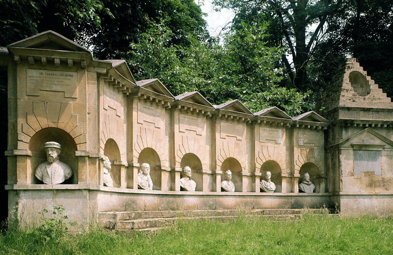 Stowe, Temple des Dignitaires Britanniques, conçu par William Kent vers 1735, Buckinghamshire, Royaume-Uni - Unbekannt Unbekannt