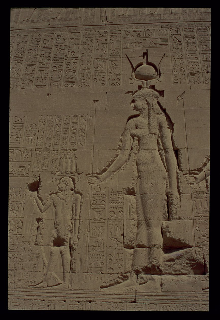 Relief représentant Hathor et son fils, Ihy, du mur arrière du temple, vers 125 av. J.-C. - 60 apr. J.-C. - Unbekannt Unbekannt