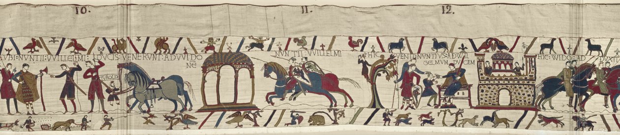 Les envoyés du duc Guillaume sont envoyés au comte Guy et reviennent avec un message, Tapisserie de Bayeux - Unbekannt Unbekannt