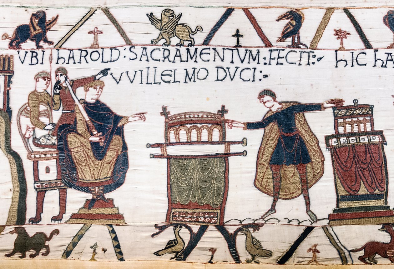 Harold prête un serment sacré à Guillaume à Bayeux, Tapisserie de Bayeux - Unbekannt Unbekannt