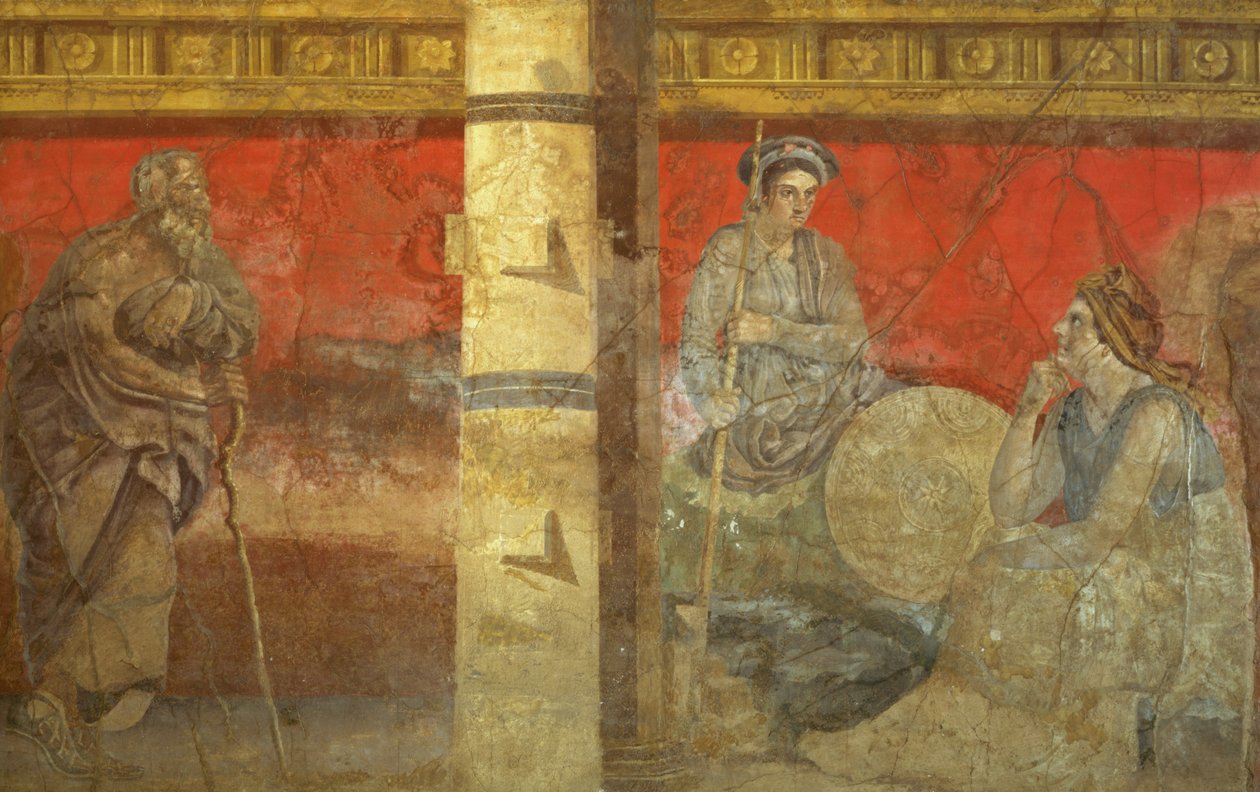 La personnification de la Macédoine et un philosophe, de la villa de P. Fannius Synistor, Boscoreale, vers 50-40 av. J.-C. - Unbekannt Unbekannt