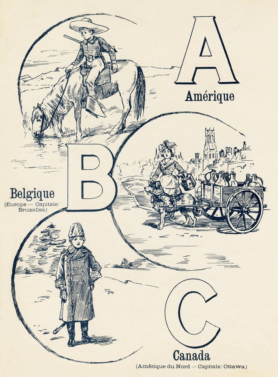 A B C : Amérique, Belgique, Canada - ABC des deux mondes. Émile Guérin, éditeur, Paris, vers 1900 - Unbekannt