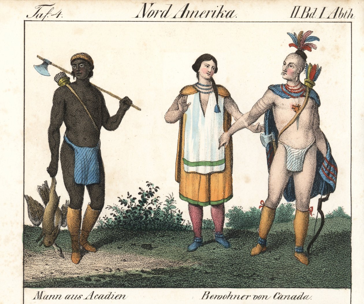 Homme acadien avec le corps tatoué et un couple d