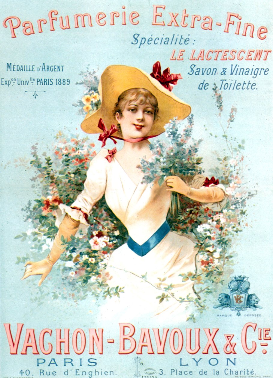 Affiche publicitaire pour les parfums Vachon Bavoux vers 1891 - Unbekannter Künstler