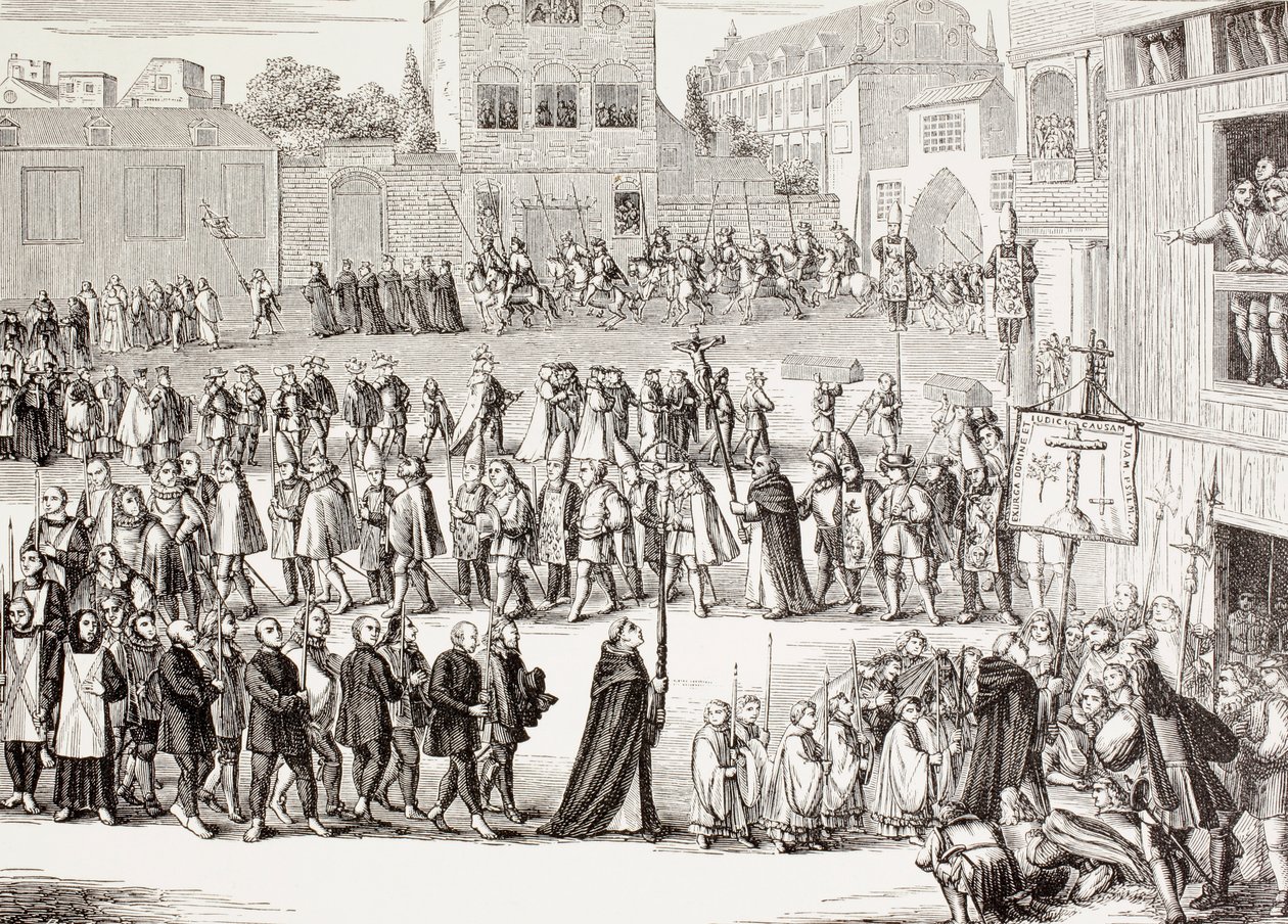 Un Auto-da-fé, ou Acte de Foi, procession en Espagne, d