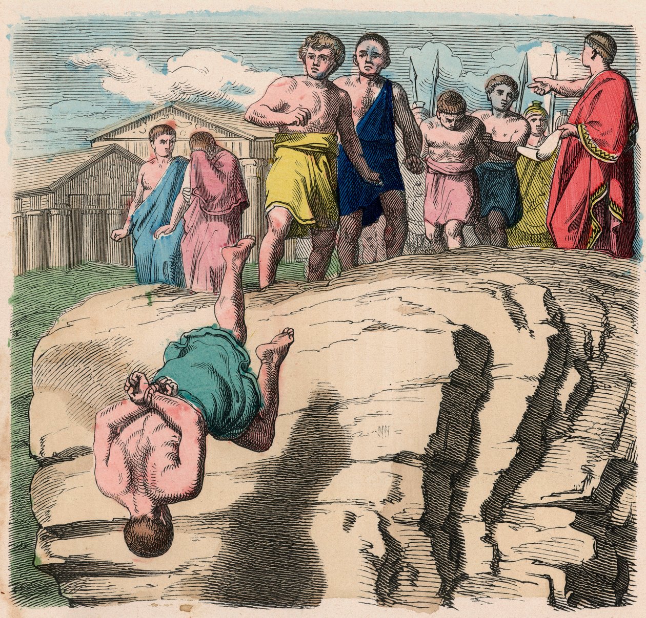 Rome antique : Loi, punition des traîtres, jet du rocher de la Tarpeienne à Rome - Unbekannt