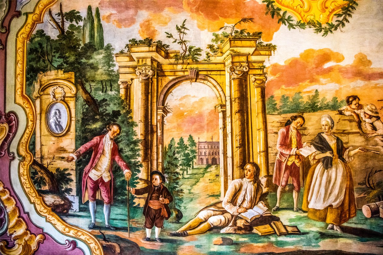 Salle Arcadia avec fresques de Domenico Carella, Palazzo Ducale, Martina Franca, Apulie, Martina Franca, Apulie, Italie, Europe - Unbekannter Künstler