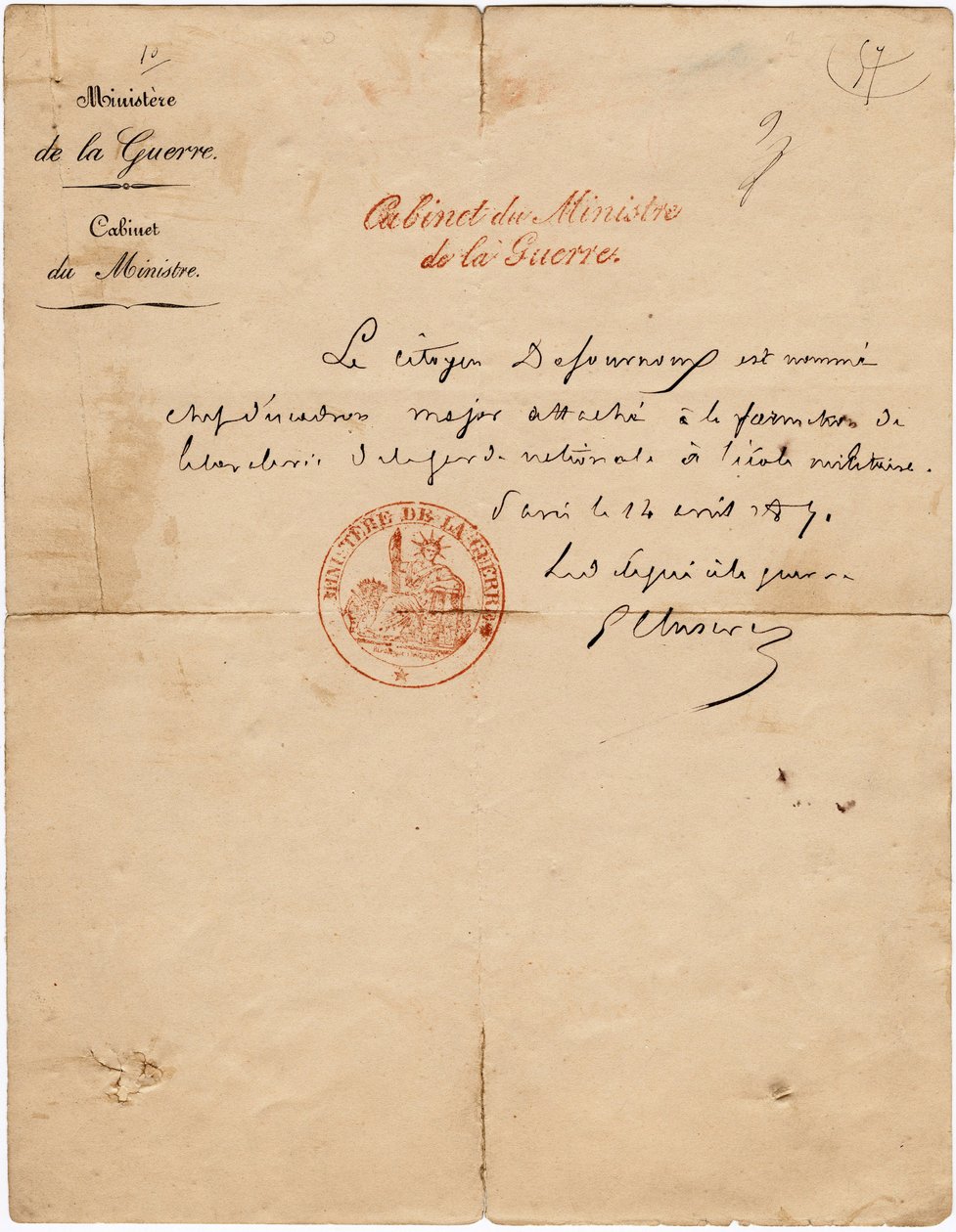 Lettre autographe du délégué à la guerre Gustave Paul Cluseret sous la Commune de Paris. Dim. 10,7x6,8 cm 1871 - Unbekannt