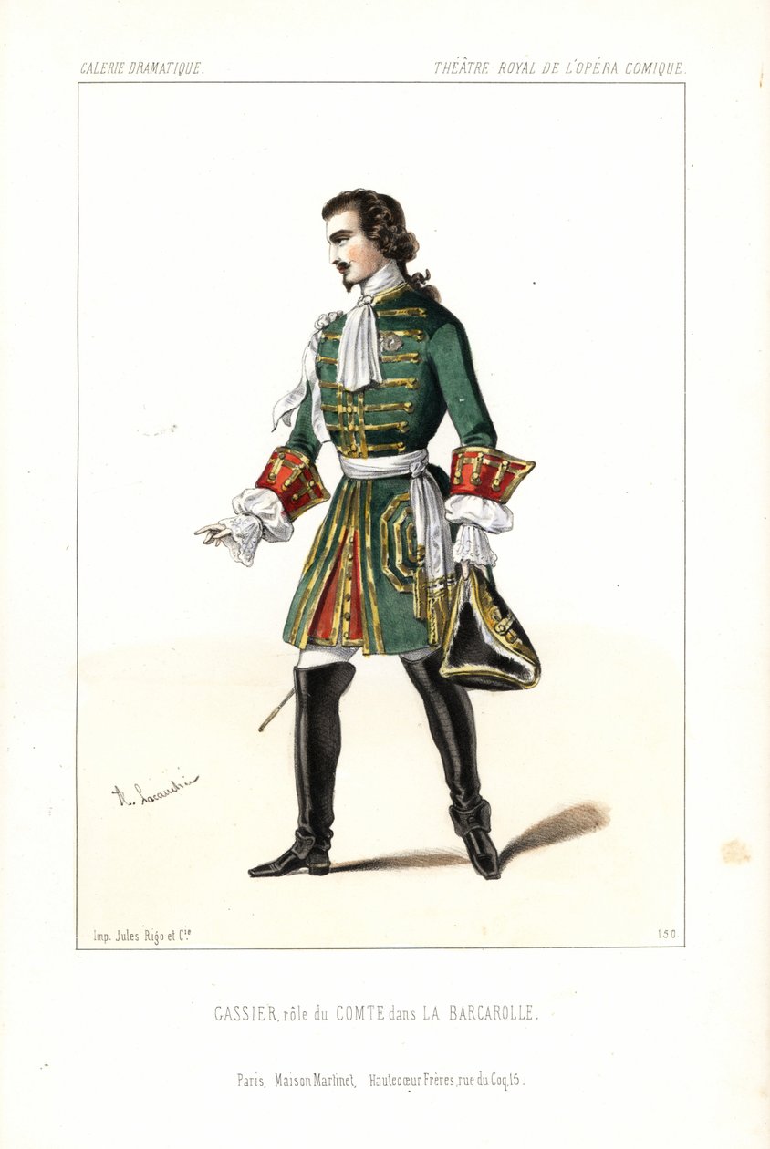 Basse-baryton Édouard Gassier dans le rôle du Comte dans "La Barcarolle" d