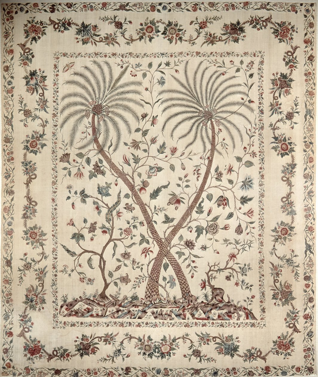Couvre-lit avec motifs de palmier de la côte sud de Coromandel, vers 1770 - Unbekannt