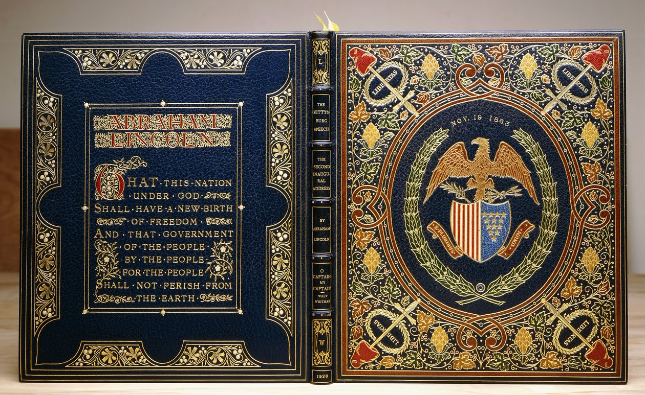 Reliure du livre "Le discours de Gettysburg et le second discours inaugural, 1928" - Unbekannt