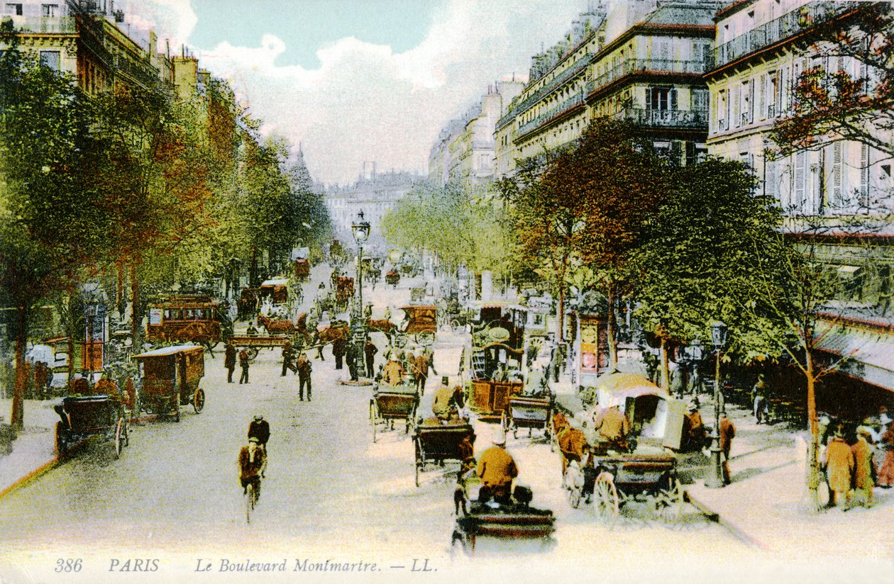 Boulevard Montmartre, Paris, vers 1900 - Unbekannter Künstler