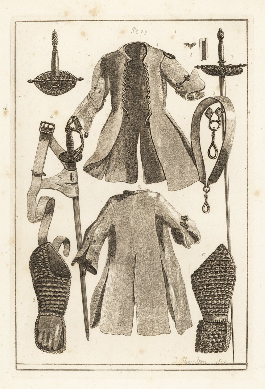 Manteau de buffle, ceinture de buffle, garde d