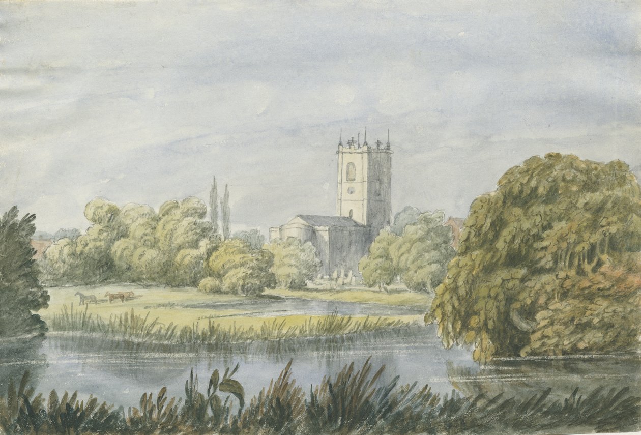 Burton-upon-Trent - "Vieille" église : aquarelle, nd [?19e siècle] - Unbekannt