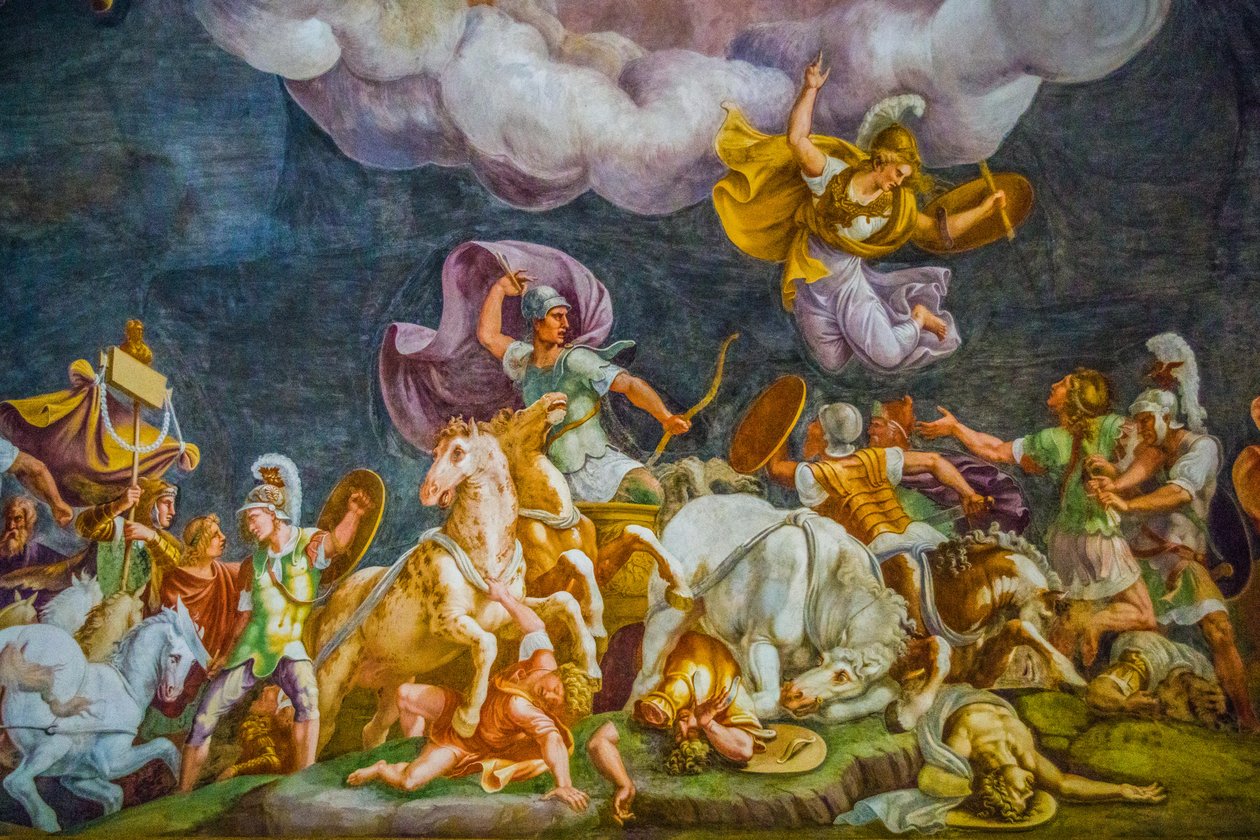 Peinture de plafond au Palazzo Duccale, Palais Royal, Château San Giorgio, Mantoue, Lombardie, Italie, Europe - Unbekannter Künstler