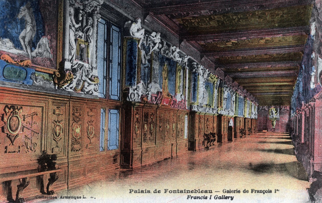 Château de Fontainebleau : galerie de François Ier - Carte postale fin 19e-début 20e siècle - William M. Timlin