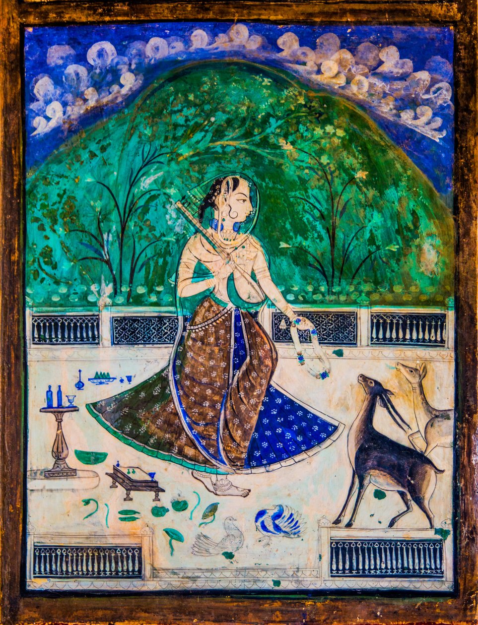Cour de Chittra Shala avec des peintures fines virtuoses, Fort de Taragarh, Bundi, Bundi, Rajasthan, Inde, Asie - Unbekannter Künstler