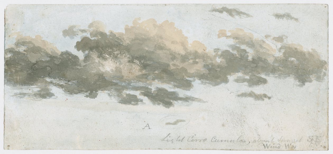 Cirrocumulus, étude de nuages, vers 1803-1811 - Unbekannter Künstler